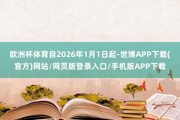 欧洲杯体育自2026年1月1日起-世博APP下载(官方)网站/网页版登录入口/手机版APP下载