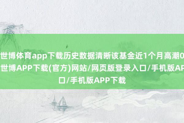 世博体育app下载历史数据清晰该基金近1个月高潮0.07%-世博APP下载(官方)网站/网页版登录入口/手机版APP下载
