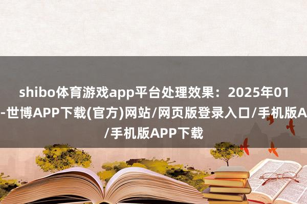 shibo体育游戏app平台处理效果:2025年01月18日-世博APP下载(官方)网站/网页版登录入口/手机版APP下载