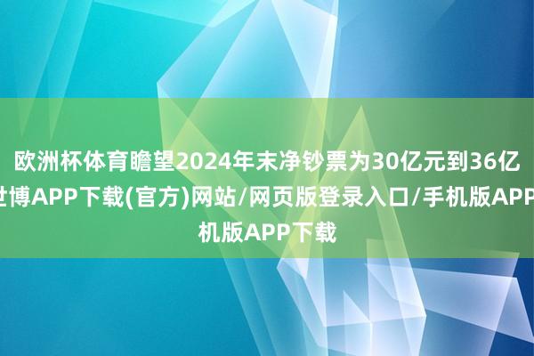 欧洲杯体育瞻望2024年末净钞票为30亿元到36亿元-世博APP下载(官方)网站/网页版登录入口/手机版APP下载
