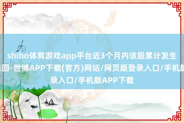 shibo体育游戏app平台近3个月内该股累计发生4笔大量来回-世博APP下载(官方)网站/网页版登录入口/手机版APP下载
