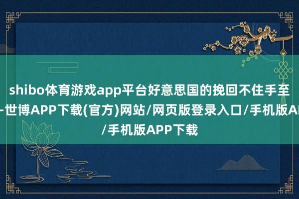 shibo体育游戏app平台好意思国的挽回不住手至关迫切-世博APP下载(官方)网站/网页版登录入口/手机版APP下载