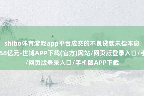 shibo体育游戏app平台成交的不良贷款未偿本息金额系数为2258亿元-世博APP下载(官方)网站/网页版登录入口/手机版APP下载