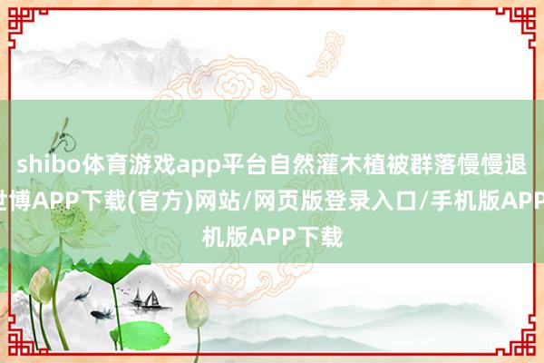 shibo体育游戏app平台自然灌木植被群落慢慢退化-世博APP下载(官方)网站/网页版登录入口/手机版APP下载