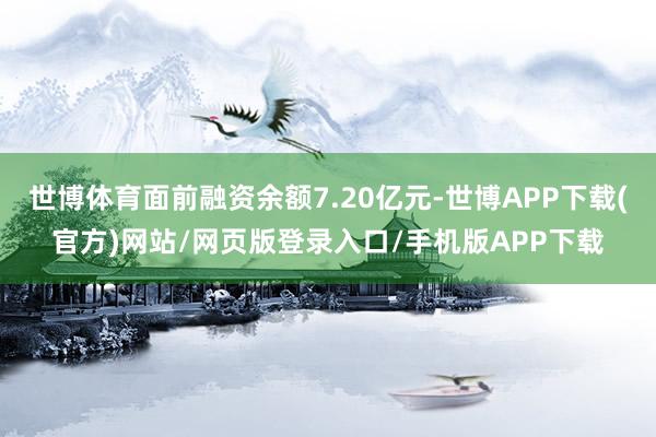 世博体育面前融资余额7.20亿元-世博APP下载(官方)网站/网页版登录入口/手机版APP下载