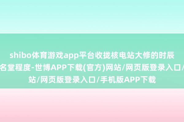 shibo体育游戏app平台收拢核电站大修的时辰窗口期全力保证名堂程度-世博APP下载(官方)网站/网页版登录入口/手机版APP下载